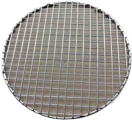 XUCZHAI Grillmatten 1 Stück Edelstahl runder Grill Grillnetz Maschen Racks Gitter Dampfnetz Camping Wandern Outdoor Mesh Drahtnetz FüR Holzkohlegrills, Gasgrills(50cm)