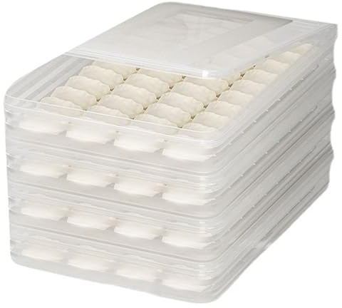 RASTKY Contenitore per ravioli, grande capacità, impilabile, ermetico, per congelatore, frigo, gnocchi, per panini Wonton, frigorifero, conservazione degli alimenti, lavabile in lavastoviglie, adatto