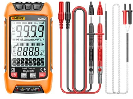 Amagogo Testeur de capacité multimètre numérique pour électriciens, Orange