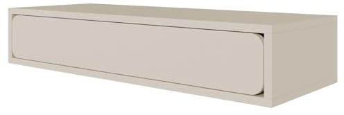 Selsey Konsolentisch 90 x 35 x 17 cm, Minimalistisches Design mit Schublade, Hängeschublade für Wohnzimmer oder Flur, Robuste Laminatspanplatte, Graubeige, Stilvoller Flur Möbel Set