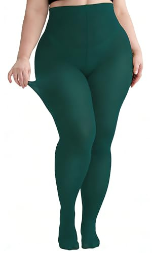 Hiltzo Collant Grande Taille Femme 80D - Taille Haute Élégant et Confortable - Semi-Transparent, Élasticité Renforcée - Tailles XL/XXL/3XL/4XL