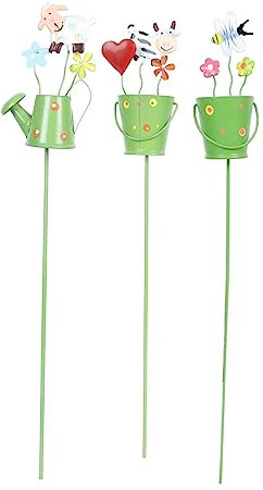 Levemolo 3piezas Tarjeta De Metal para Macetas Decoración De Hierro Forjado Inserto para Jardín Estacas para Jardín para Macetas De Flores Decoración De Jardinería