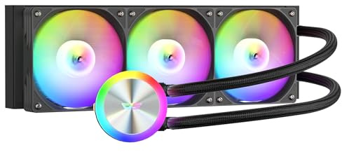 darkFlash DG360 All-in-one Liquid CPU Cooler, High-Performance Pump, ARGB Sync, PWM Daisy Chain Connection Fans, AIO Cooler Compatible with Intel 1851/1700, AMD AM4/AM5 (Black, 360mm AIO)