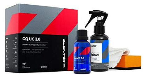 CarPro Cquartz UK Edition 3.0 30ml Set – Hochleistungs-Keramikversiegelung für maximalen Lackschutz + 40x40 microfibra 500gsm