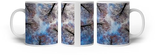 Tazza con motivo corone giganti in autunno – Ampiezza dei boschi 300 ml, in ceramica bianca/tazza da caffè/idea regalo
