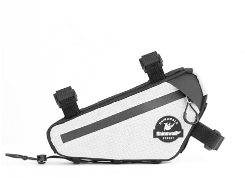 UPANBIKE Dreieck Fahrrad Rahmentasche, Wasserdicht leichte Oberrohrtaschen, Fahrradzubehör, Polyester-Packtasche für Mountainbikes und Rennräder (weiß)