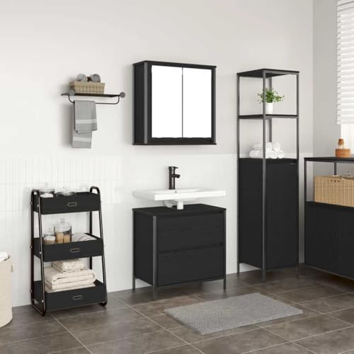 LLEZKBR Ensemble de meubles de salle de bain 2 pièces en chêne noir