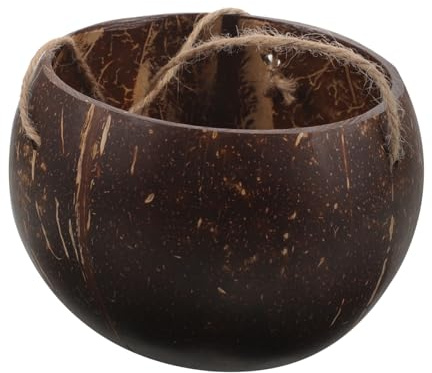 JOINPAYA Maceta Colgante Natural De Cáscara De Pulida y Resistente Al Agua para Plantas De Interior y Exterior, Cesta Colgante Pequeña Cuerda para Balcón y Decoración De Jardín, Macetero Ecológico