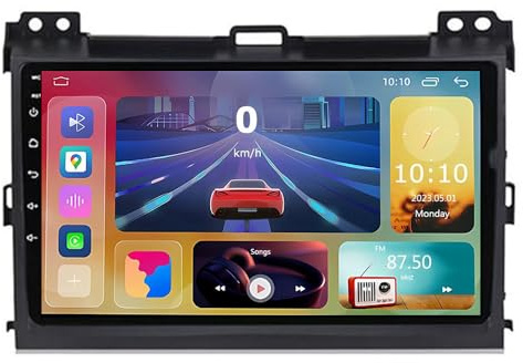 YIANKWY Android 14 9 Inch Car DVD Player Radio Head Unit For Land Cruiser Prado 120 2005 2006-2009 GPS Navigation Head Unit Support Full RCA Output Bluetooth4.0 WIFI Car Auto Play DVR DAB+ TPMS