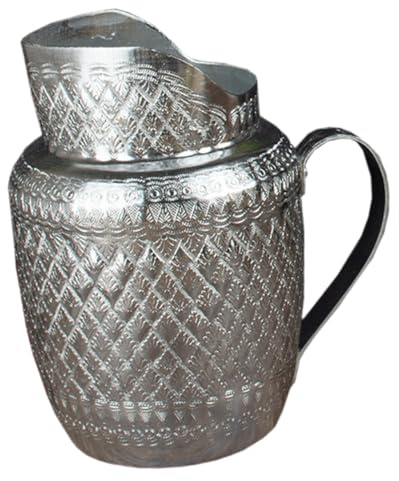 FIXOSHEE Creative Metal Wine Jug with Large Mouth Handle Premium Tin Aluminum Alloy Beverage Dispenser for Home Restaurant Bar for Juice Milk Coffee and Cold Drinks