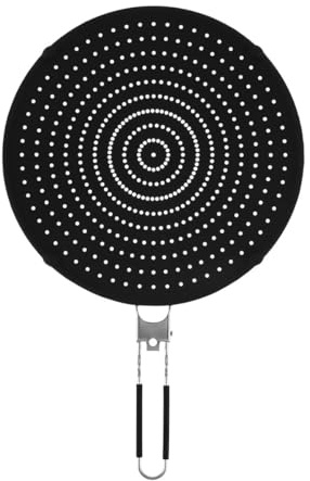 Silikon Spritzschutz für Pfannen 32cm, hitzebeständig mit klappbarem Griff