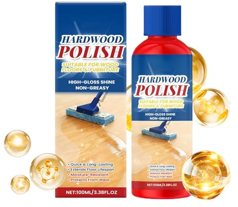 Lucidante Per Pavimenti In Legno – Smalto Naturale Ad Asciugatura Rapida Da 100 Ml | Detergente Antimacchia Impermeabile Per Pavimenti In Laminato, Parquet, Armadi, Tavoli, Mensole, Mobili, Soggi