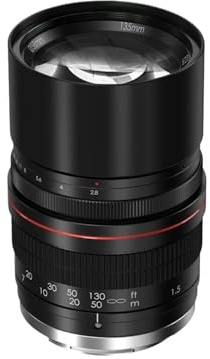Objetivo telefoto UMC Fe de fotograma Completo de 135 mm F2.8, Compatible con cámaras réflex Digitales Canon Rebel EOS 80D, 77D, 70D, 60D, 50D, 7D, 6D, 5D, T6, T5, T4i y SL2.(Canon)