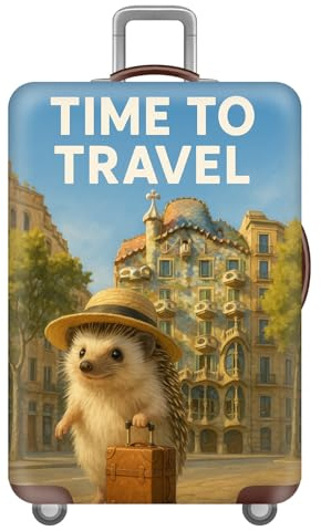 KofferschutzhüLle,Tier Reise Architektur Blumen Muster Universelle Elastische KofferhüLle,Waschbare,Staubdichte Luggage Cover,GepäCkschutzhüLle,KofferüBerzug,Koffer HüLle (Lgel,L(25-28inch))