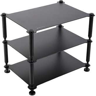Rack Hi-Fi con componenti audio: telaio in alluminio resistente e solido colonne in alluminio, supporto audio per amplificatori HIFI/DAC/preamplificatore, organizzatore desktop compatto per sistemi