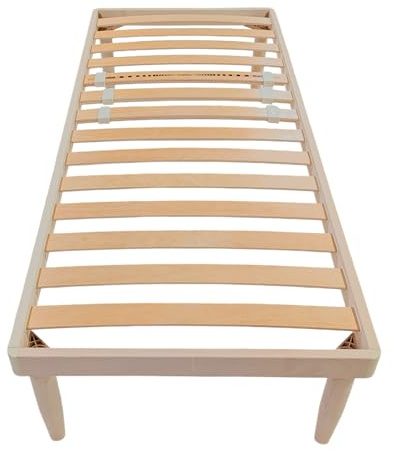Michelangelo HomeRelax - Rete Letto Singola 80x190 Legno Massello Faggio, Altezza PERSONALIZZATA, Ortopedica, Piedi Smontabili, Doghe in Faggio, Rinforzata, Durevole e Robusta, Made in Italy