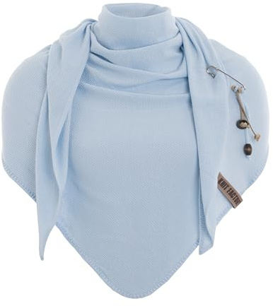 KNIT FACTORY - Lola Dreieckstuch - Fein Gestrickter Damen Schal - Tuch Schal - Für Frühling und Sommer - Baumwollmix - 190x85 cm