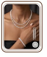 FIOROYAL Silver Necklace for Women, Women's Costume Silver Jewellery Set 1