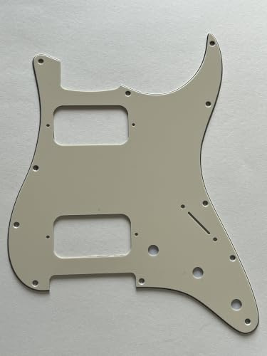 Pickguard passar kompatibel dubbelfet HH Strat Humbucker stil gitarr, 3 lager vintage gul
