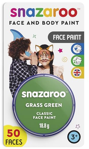Snazaroo - Peinture Pour Visage et le Corps, Maquillage Pour Visage et Déguisement, Pour Enfants et Adults,Fard Blister 18 ML, Couleur Vert