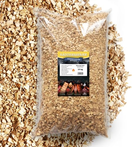 Terra Discount Räucherspäne Buche 15Kg in den Körnungen fein/mittel oder grob | Buchenholz-Späne zum Räuchern von Fisch, Fleisch & Gemüse | Ideal für Smoker, Grill & Räucherofen (grob 3,0-10,0mm)