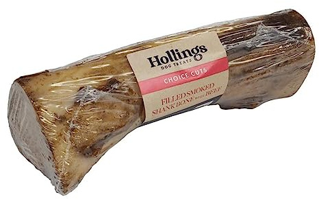 Hollings Filled Smoked Shank Bone Dog Chew, Delicious, Air Dried Long Lasting Bone for Adult Dogs, Made with 100% Natural Ingredients (1 Count)