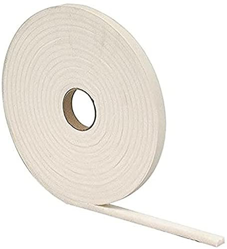 Merriway BH04518 StormSeal Door & Window Draught Excluder Weatherstrip, Self Adhesive High Density Rubber Foam, 5 Metres (16.1/2 foot) - White