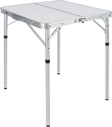 REDCAMP 2ft Samll Square Folding Camping Table, Portable Foldable Picnic Table with Adjustable Height for Beach Outdoor, 2 Heights (25/69)