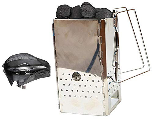 HPYDIY Premium Charcoal Starter Chimney - Collapsible Chimney Starter for Charcoal Grill - Efficient BBQ Chimney Starter - Ideal for Quick and Easy Charcoal Ignition
