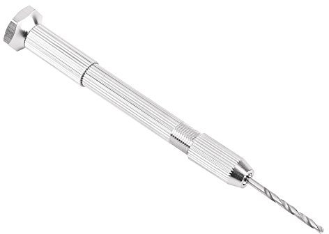 trapano a mano mini trapano a mano Trapano a mano in lega di rame color argento con 10 punte HHS per la realizzazione di utensili di precisione