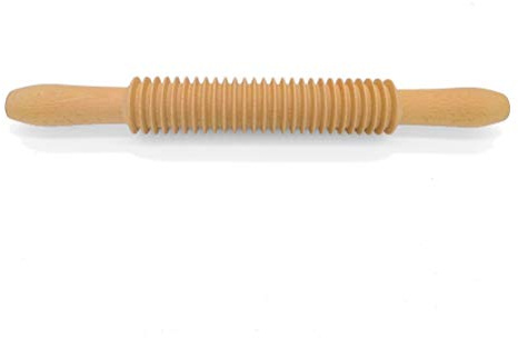 Qiekenao Geprägtes Nudelholz, Muster Nudelstab mit Gewinde Nudelholz Spaghetti Nudel Stick Cutter