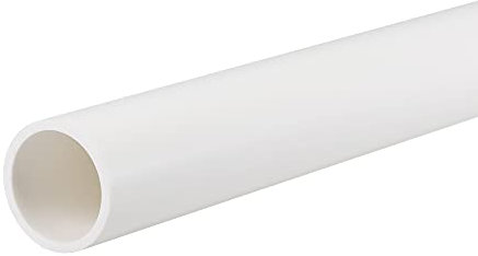 MECCANIXITY PVC Rigid Tube Round Pipe Hardware Tubing 21mm ID 25mm OD 350mm White High Impact for Water Pipe,Crafts,Cable Sleeve