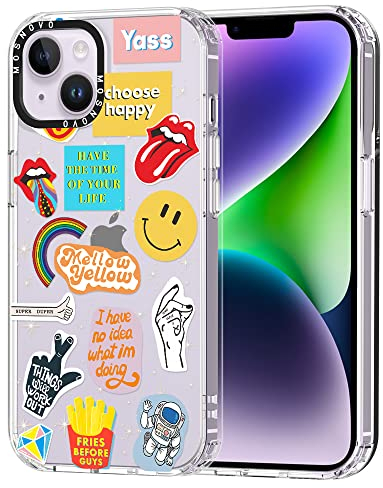 MOSNOVO für iPhone 14 Hülle – Durchsichtige, schlanke, stoßfeste TPU+PC-Handyhülle, [6,6 Fuß Fallschutz/Anti-Abziehen] - Popkultur