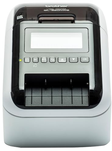 Brother QL820NWBc High Speed Desktop Label Printer | Wireless/USB 2.0| Address Labelling | Wide Format 4 Inch Labels | UK Plug