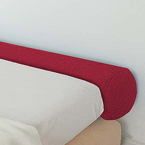 Xpnit Almohada larga para cama, cojín redondo cilíndrico suave, soporte para reposabrazos de sofá para dormir, protección de cabecera (10 x 90 cm, rojo)