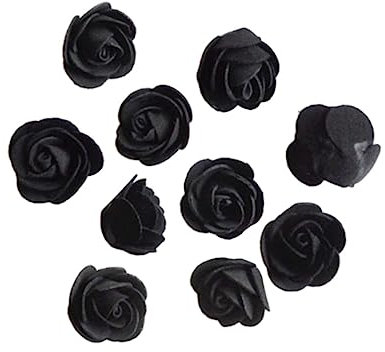 ORFOFE Künstliche Rosenköpfe 100 Stück aus PE Schaum 3, 5cm Schwarz