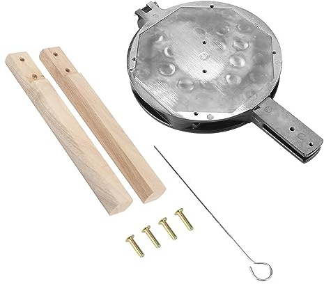 Aluminum Egg Waffle Pan Bubble Maker Mould Nonstick with Wood Handle for Home or Commercial Use