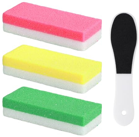 3 spugne per il lavaggio dei piedi, 1 raschietto per piedi double face, per la rimozione della pelle morta