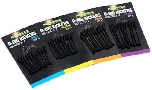 Korda D-Rig Kickers, Rig-Zubehör zum mühelosen Binden, für perfekte D-Rigs & Spinner Rigs beim Karpfenangeln, 10 Stück, Braun