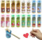 XingyLi 16 Pack Buntstifte Set in 12 Farben, Cartoon Cute Tragbare Vorgespitzte Zeichenstifte mit Spitzer, Klein Farbstifte, Mini Holzstifte für Erwachsene Künstler Zeichnung Skizzieren Belohnungen