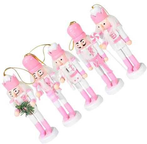 Milisten 5 Piezas Colgante De Muñeco Cascanueces De Madera Pequeño Muñeco Cascanueces Navideño Decoración De Soldados Árbol De Navidad