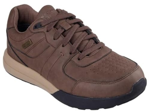 Skechers Baskets Netson Gander pour Homme, Synthétique Marron, 45 EU