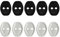 Sarini 8 Pcs Car Silicone Door Latch Protective Covers - Decorative and Silent Shock Pads for Door Lock Protection (Black and White)
