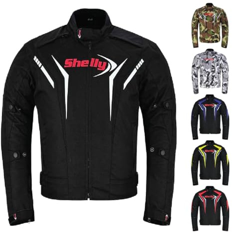 Shelly Premium Motorcycle Jacket for Adventure/Touring with Cordura Textile Fabric for Motorbike Racing, Riding (UK, Alpha, XXL, Regular, Regular, Black)