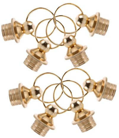 8pcs Small Brass Gourd Bottle Covers Stylish Decorative Caps for Gourd Bottles Threaded Metal Inserts for Home Decor