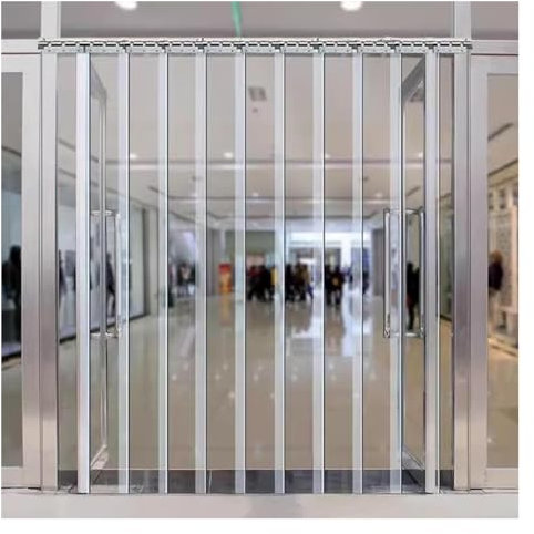 VXHCS Türvorhang Aus PVC-Streifen Plastikvorhänge, 1,8mm Transparenter Türvorhang Aus Vinyl, Wasserdichter Türvorhang für Badezimmer Garagentorvorhang(1.35x2.3m)