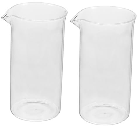 Cabilock 2 Piezas Taza de filtro de prensa francesa jarra de café cafetera café reutilizable jarra de leche cafe manual de lata filtros clara de agua de vidrio
