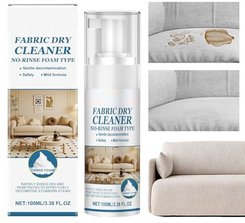 Detergente per divano in tessuto, smacchiatore per tappezzeria, compatto e portatile, sicuro e adatto ai bambini, 4,8 x 4,8 x 14,6 cm, per bagno, auto, patio, moquette, tappezzeria, pelle,
