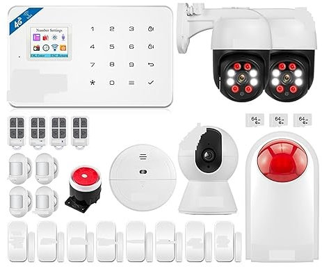 Système de sécurité Domestique Alarmes de sécurité for Maison W184, système d'alarme 4G, Tuya, Rideau Intelligent, capteur de Mouvement(KIT 1)