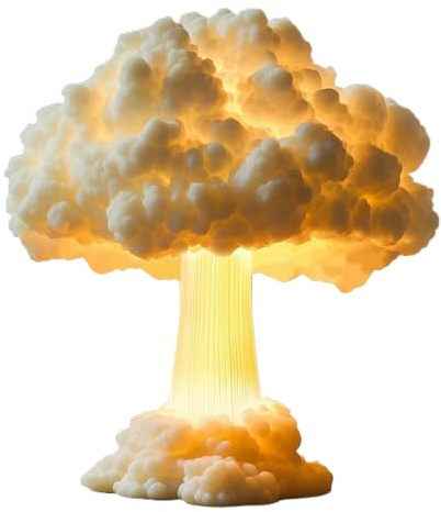 Gcerfby Lámpara de mesa de nube de hongo, lámpara de explosión nuclear de nube de hongo 3D, luz nocturna modelo B-omb, 12 cm, llamativa, versátil para dormitorio, hogar